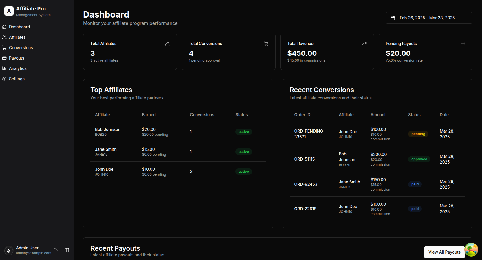 Affiliate Commission System